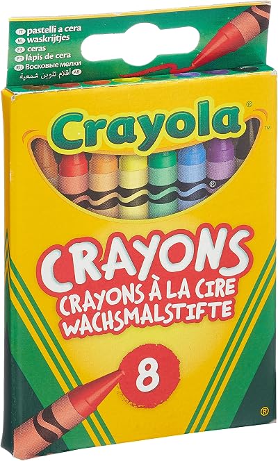 Crayola Wax Colouring Crayons Assorted Colours Pack of 8 Kids Art