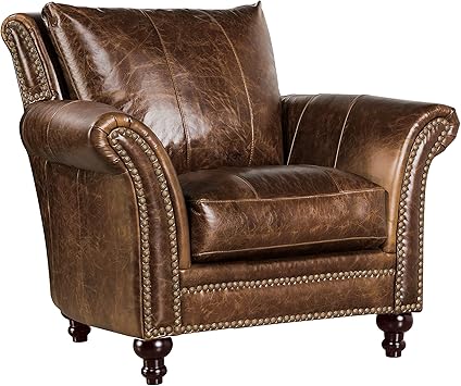 Amazon Com Oliver Pierce Archibald Leather Club Chair Brown
