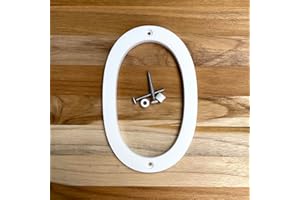 GO HOME NUMBERS 5 Inch Modern Plastic House Numbers and Letters with hardware included. Black and White Arrows, North South East West, Unit A B, No.- Dash, 1/2 (0, WHITE)