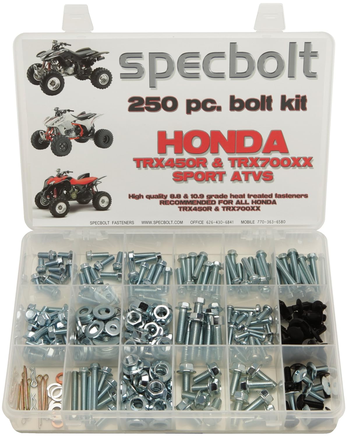 Amazon.com: 250pc Specbolt Honda TRX450R TRX450ER & TRX700XX Bolt Kit for  Maintenance & Restoration OEM Spec Fasteners Quad: Industrial & Scientific