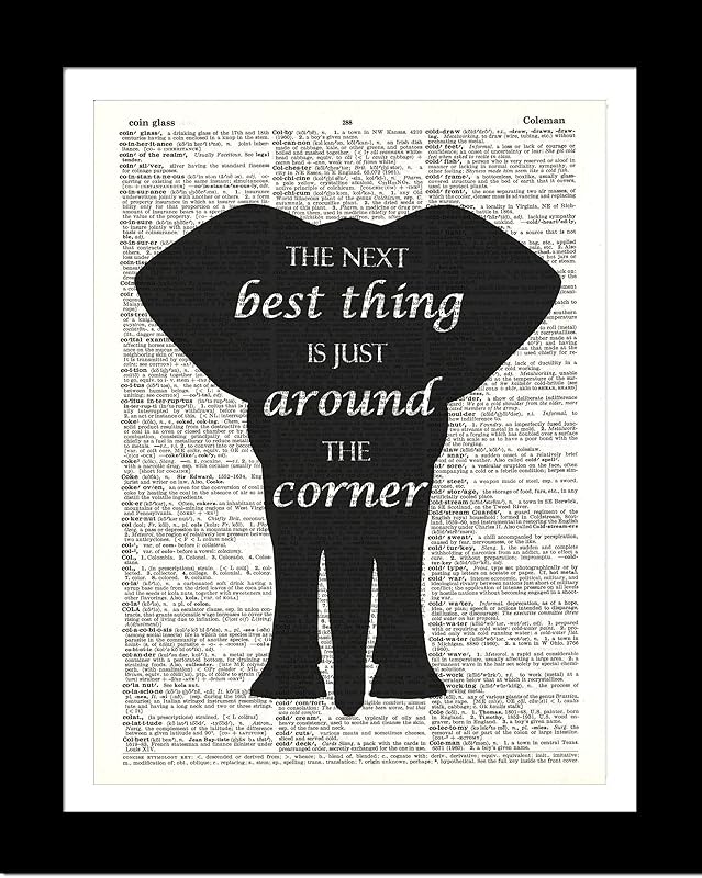 Amazon.com: Inspirational Elephant Dictionary Art Print - Next Best