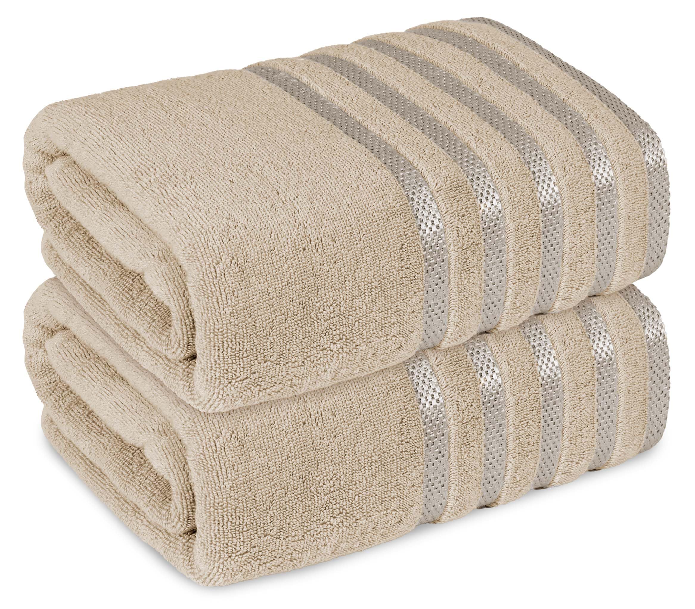 Weave Essentials, Wash Gloves, Hand Towels, Bath Towels, Bath Sheets, Towels sets, Bath Mat (Mink, 2 Pc Sheet) โ image 1