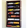 Large 1/24 Scale Diecast Model 16 Cars Display Case Cabinet Holder Holds 16 Cars 1:24 (Cherry Finish)