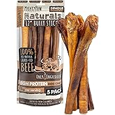 Mighty Paw Naturals Bully Sticks - All-Natural Protein-Rich Dog Chews from Grass-Fed Beef. Single-Ingredient Pet Treat for Dental Health. Keeps Chewers Busy - Dental Chew Dog Bully Stick