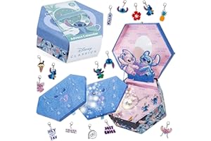 Disney Stitch Jewelry Advent Calendar 2025 for Girls, 24-Day Countdown with 23 Charms, 1 Bracelet, Christmas Surprise Calendar, Gifts for Girls (Stitch Jewellery)