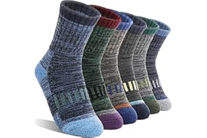 MOGGEI Kids Merino Wool Hiking Socks Boys Girls Toddler Thermal Winter Warm Thick Cushioned Moisture Wicking Socks 6 Pairs