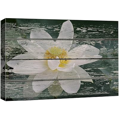Buy Wall26 Canvas Prints Wall Art White Lotus Flower In Water On Vintage Wood Background Rustic Home Decoration 16 X 24 Online In Italy B015pzu266