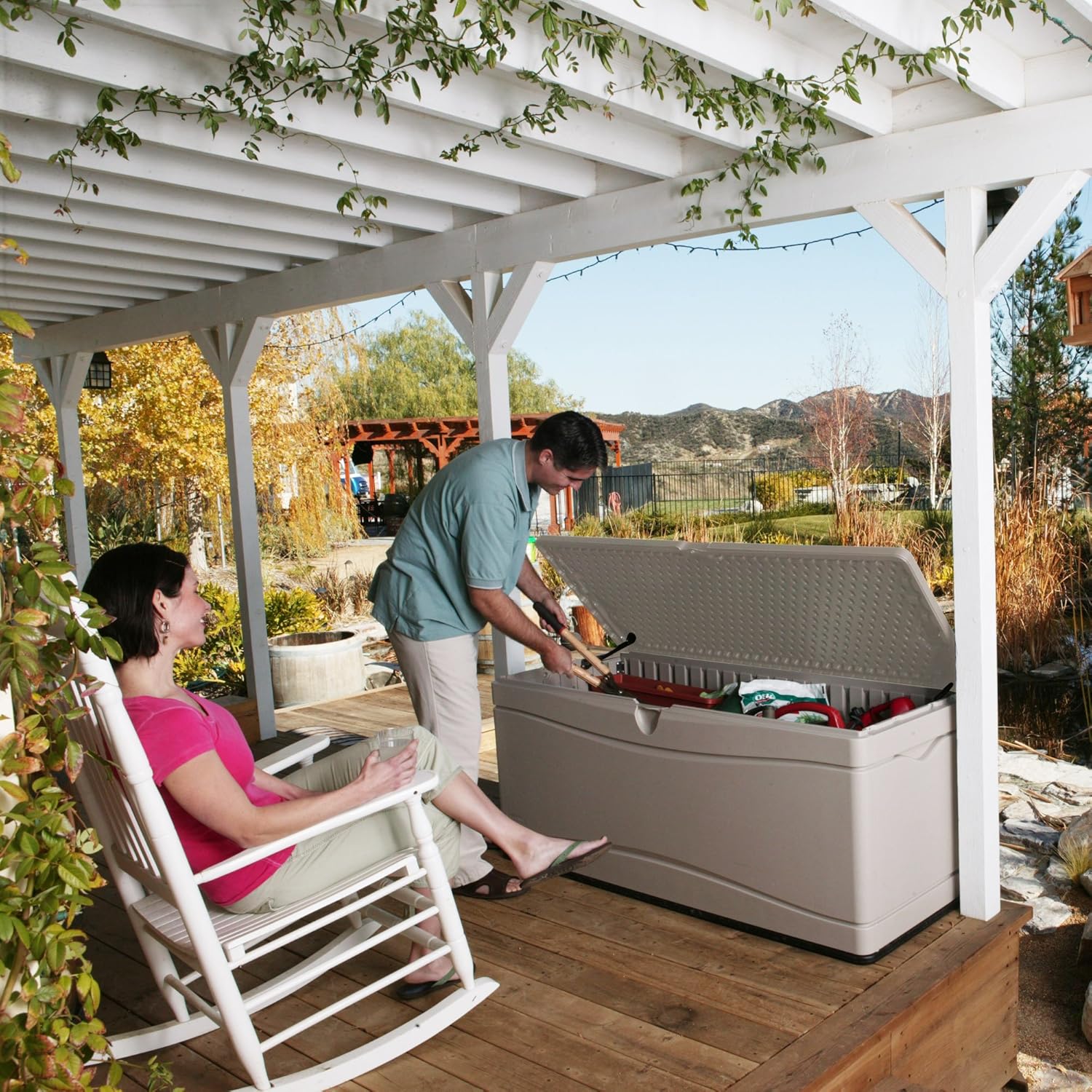 Outdoor Storage Lifetime 60040 130Gallon Deck box Patio