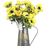 Artificial Plants & Flowers 22.4" Anemone Faux Stems Blossom Tall Plant Outdoor Floral Arrangement Rustic Decoration Crafts H