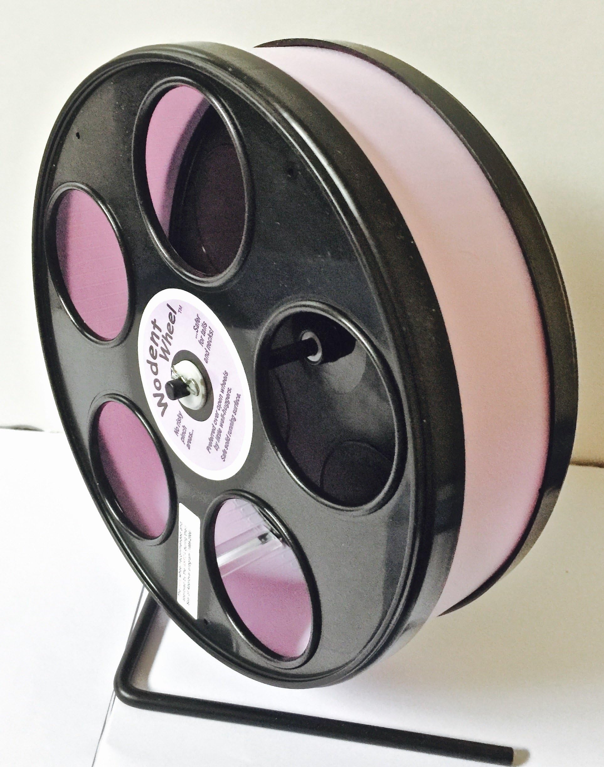 Sugar Glider/Hamster/Mouse 8" Diameter WODENT Wheel W. Stand Lavender with Black Panels