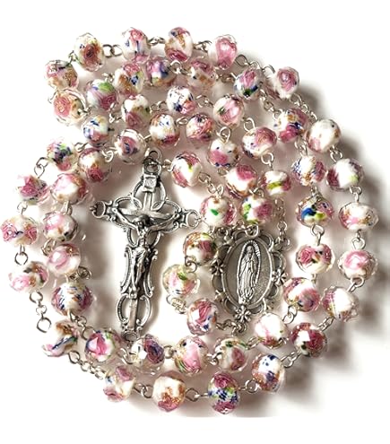 Elegantmedical CATHOLIC AAA 8-9mm REAL PEARL Pearls SILVER ROSE