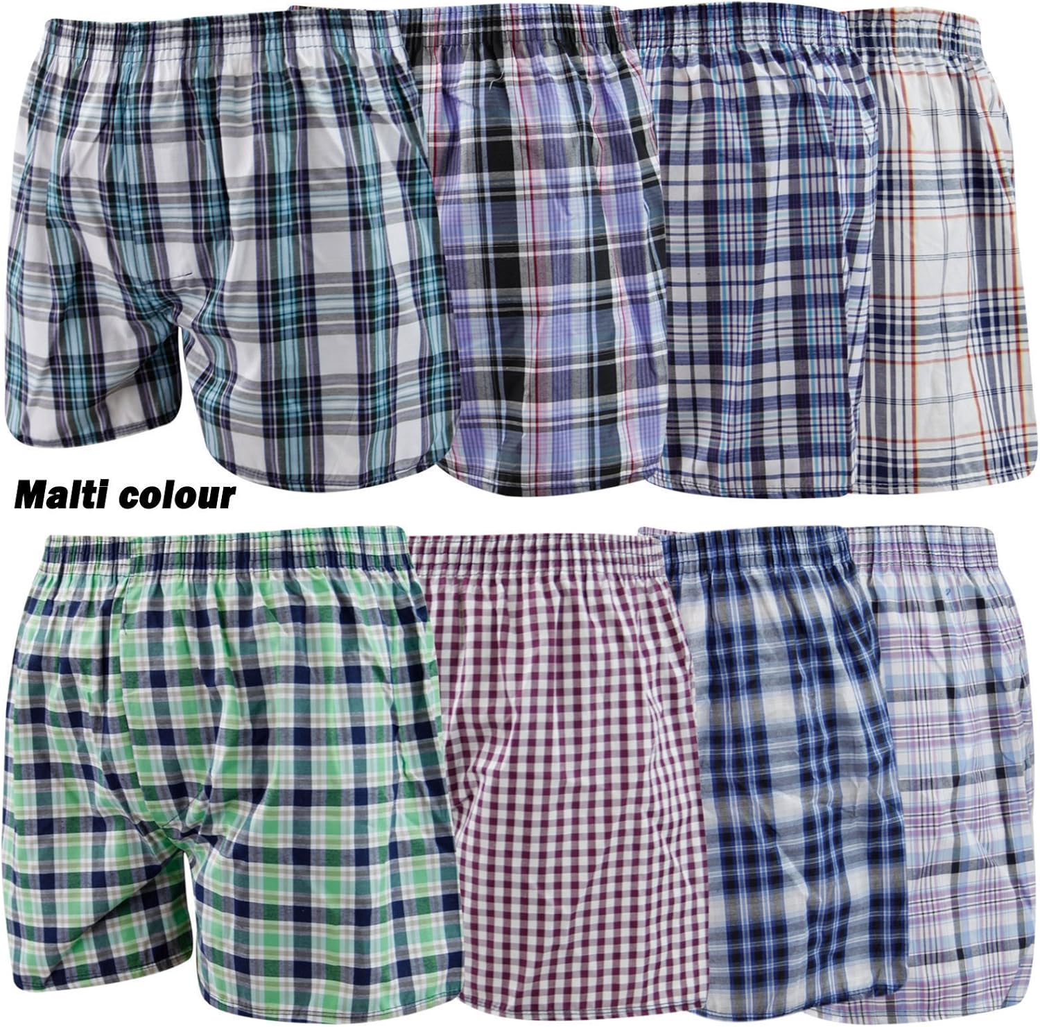 Mens Woven Boxer Shorts Cotton Rich Underwear, S M L XL XXL Sizes (6