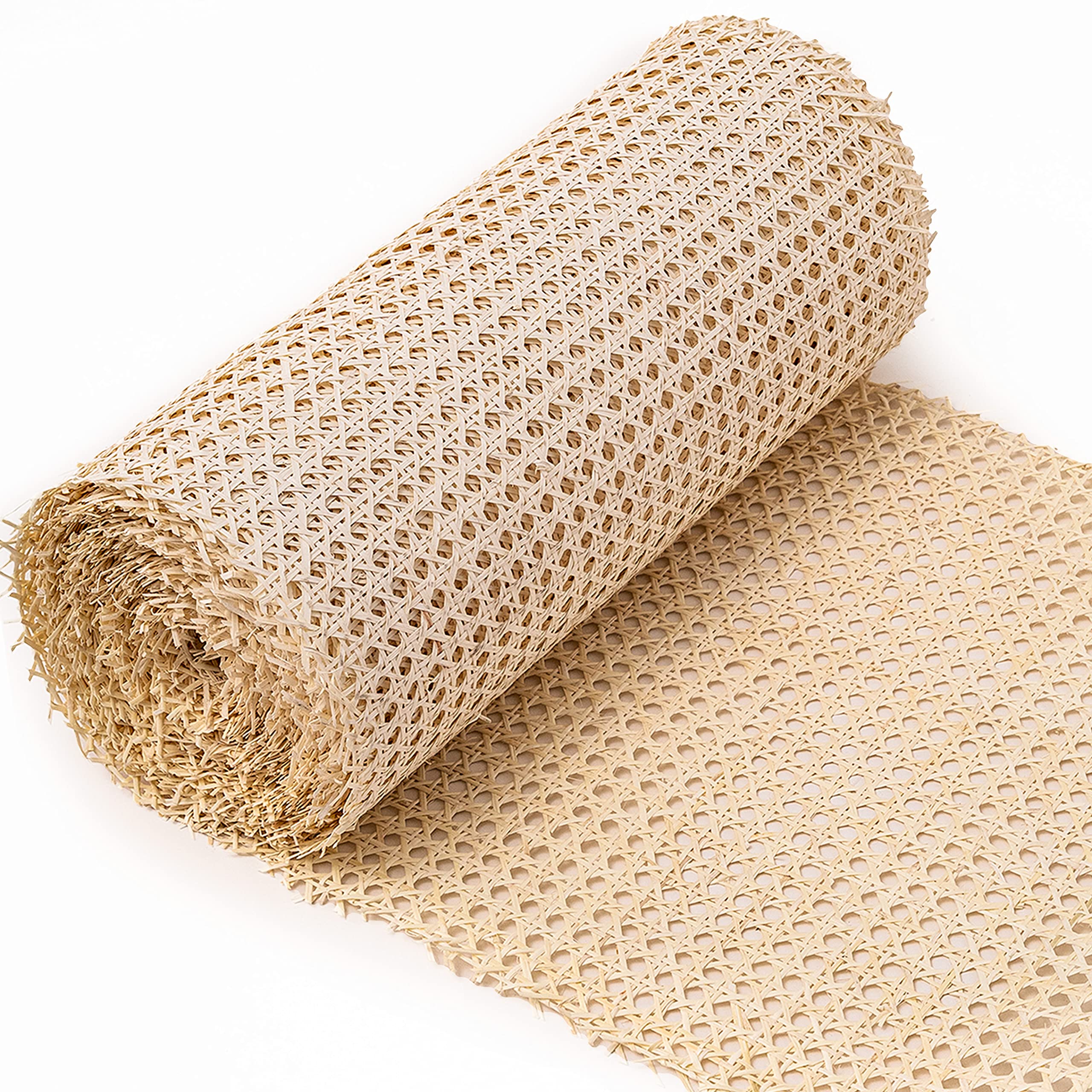Photo 1 of 18" Width Rattan Cane Webbing Rattan Cane Webbing Roll 15 Feet Hexagon Weave 1/2 Inch Pre-Woven Cane Mesh Net Open Weave Wicker Cane Webbing Rattan Sheets Natural Material for Cabinet Chair (15 Feet)