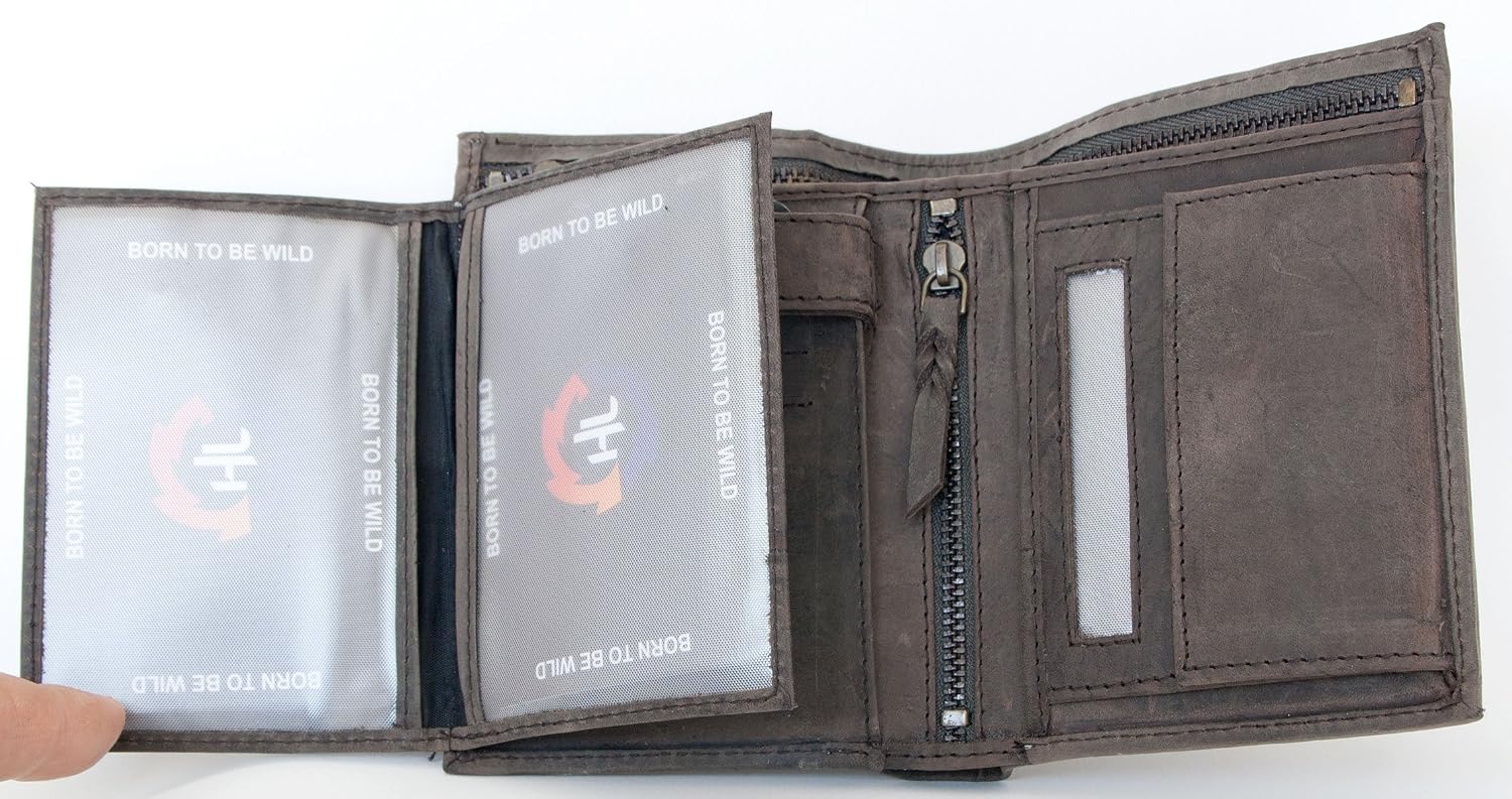 Grey Strong Genuine Leather Wallet HL - Image 4