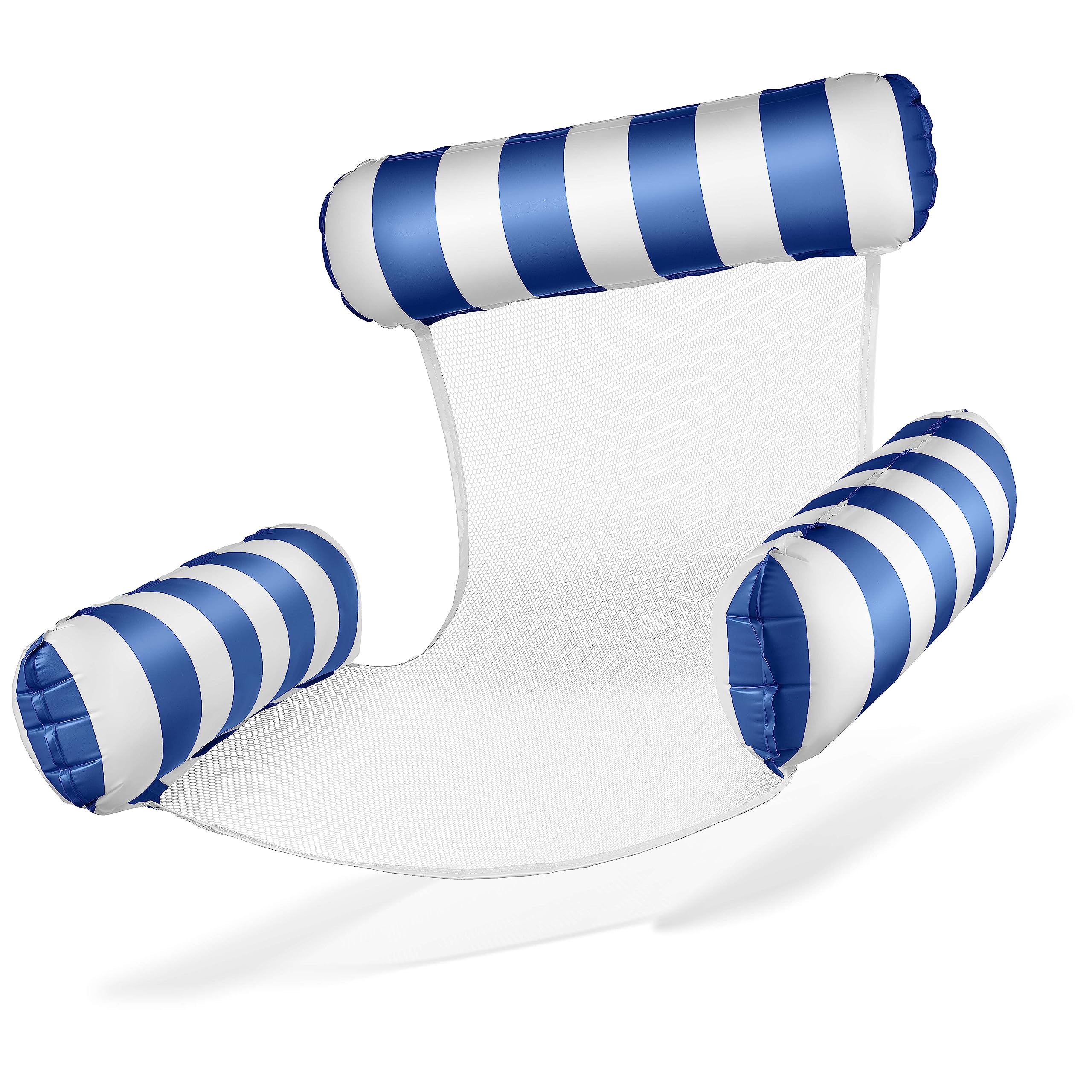 Balinco Air Mattress Pool, Inflatable Chair, Water Chair with Backrest and Armrests, Swimming Seat, Pool Seat, Sun Chair, Water Relax Chair (Blue/White)