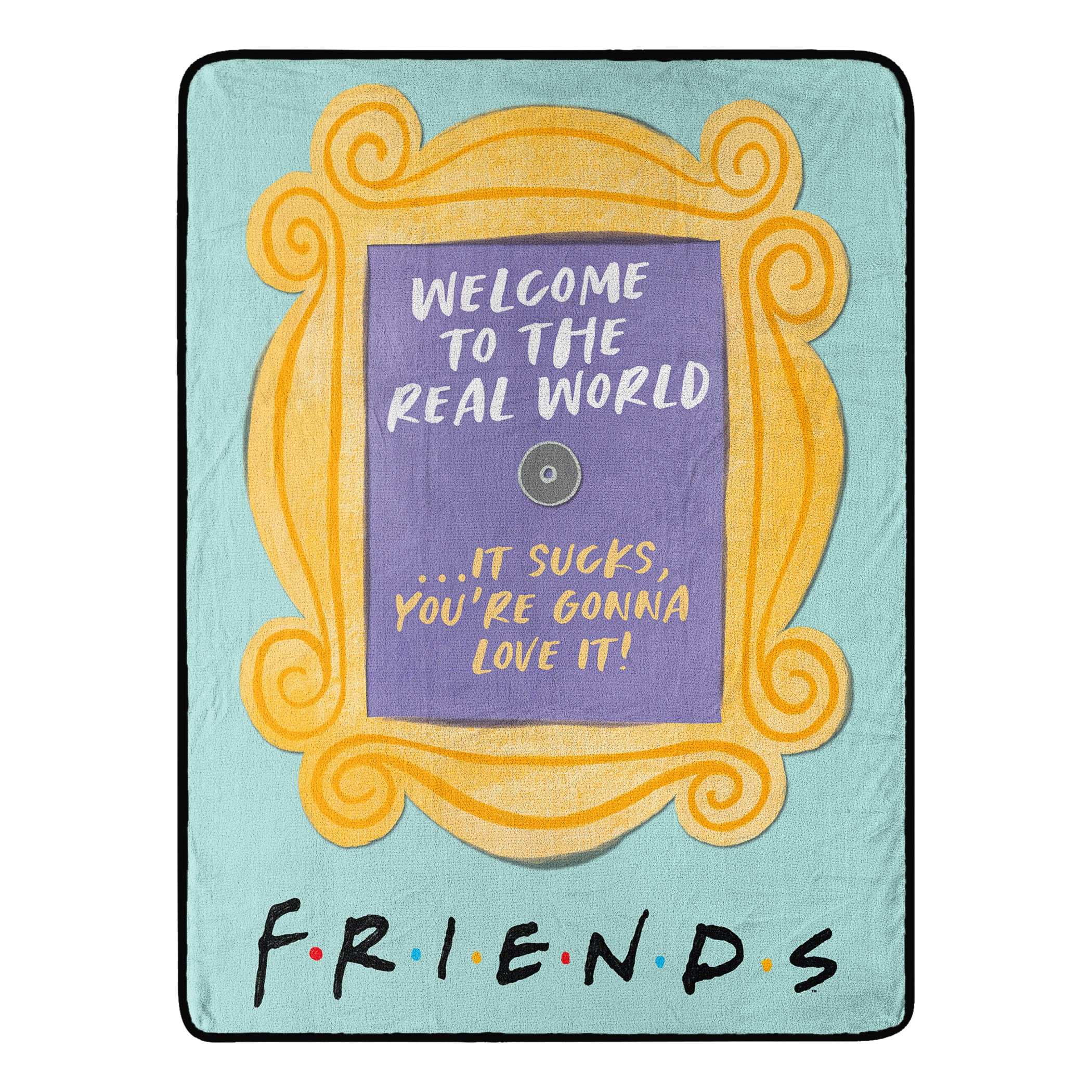 Photo 1 of Northwest Friends Micro Raschel Throw Blanket, 46" x 60", Real World Sucks