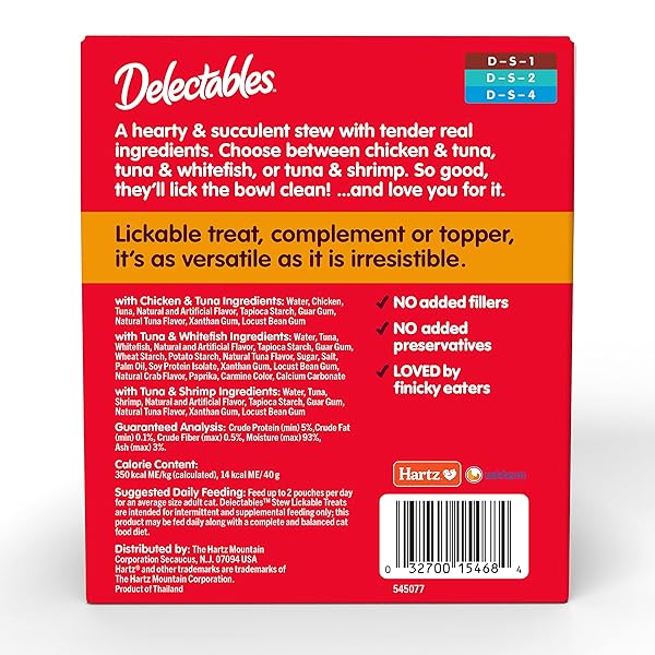 HARTZ DELECTABLES STEW LICKABLE WET CAT TREATS FOR ADULT & SENIOR CATS, VARIETY PACK, 1.4 OUNCE (PACK OF 12)