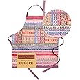 Cotton Apron with Center Pocket, Kitchen Unisex Cloth Apron (1 Piece) with Long Ties for Painting Cooking Baking Restaurant