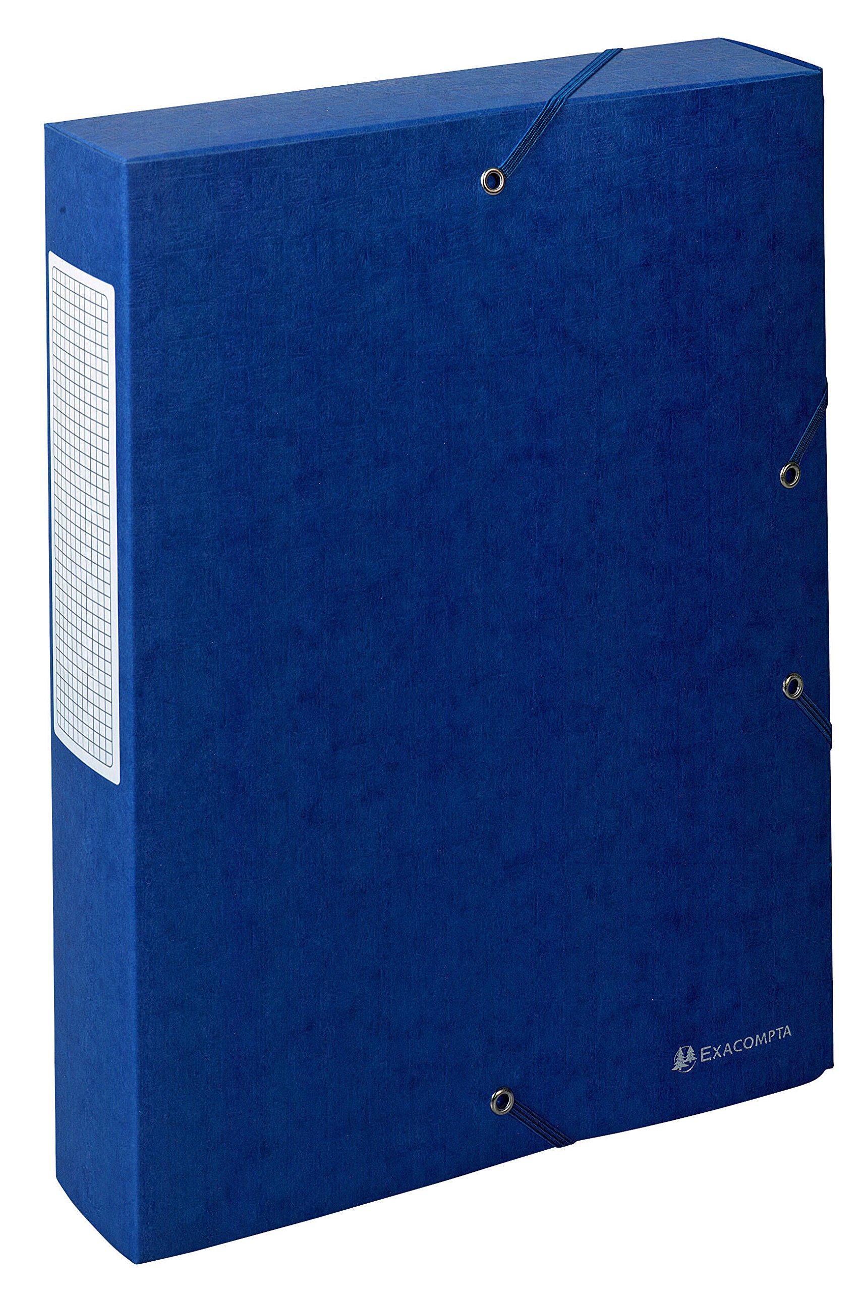 Exacompta - Ref 50912E - Scotten Filing Box - 250 x 330mm in Size, Suitable for Holding A4 Documents, 60mm Spine, 600gsm Genuine Pressboard, Spine Label - Blue