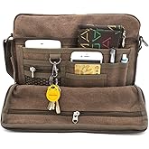 Mens Messenger Bag Canvas Shoulder Bag for Women Multi-pocket Travel Purses Satchel Work Handbag Crossbody Bag