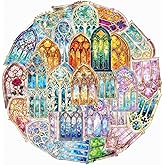 30-Piece Holographic Clear Stained Glass Window Christian Stickers - Religious Gothic Christ Church Art Decals for Scrapbooking, Journals, Albums, Card Decorations, Resin Projects