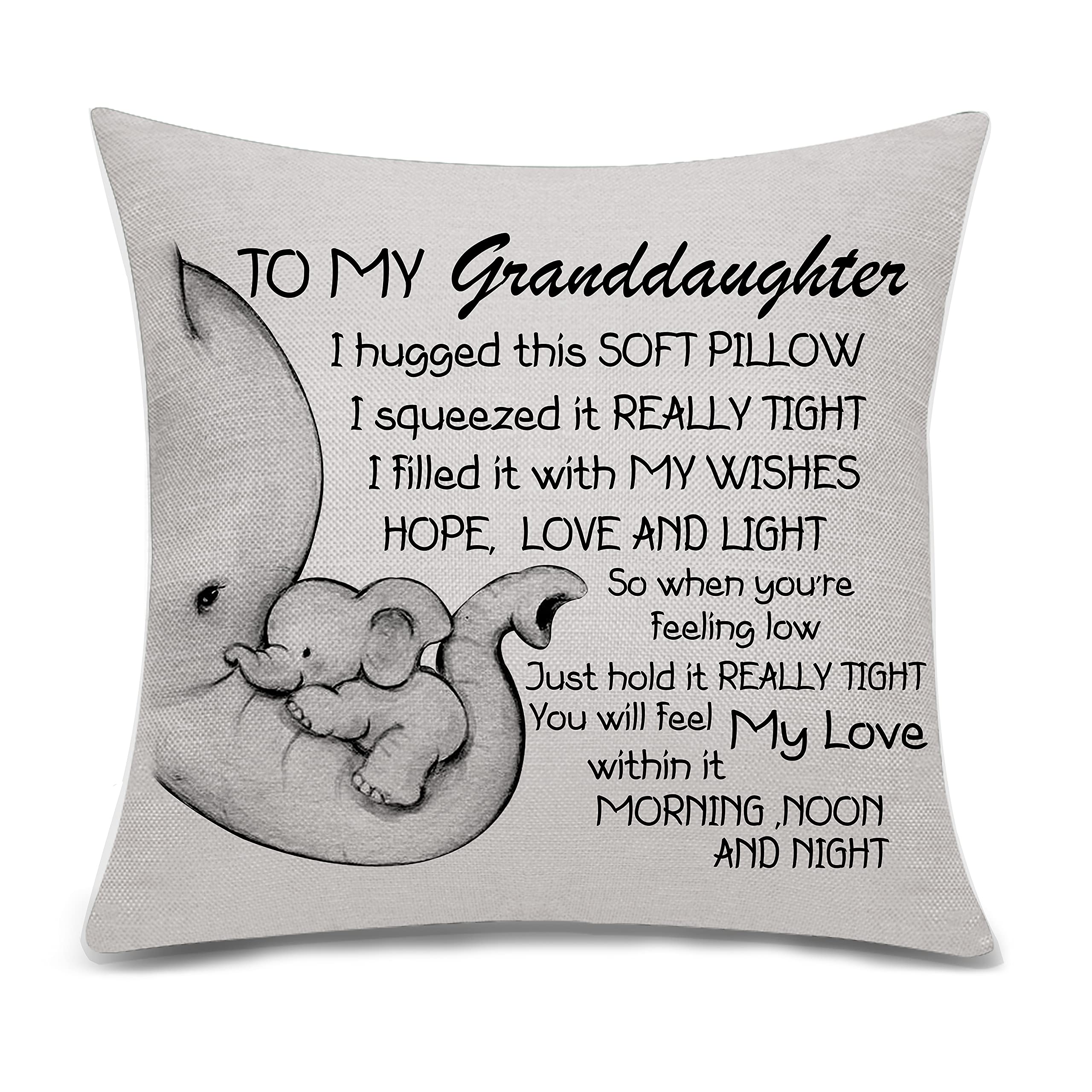 Granddaughter Gifts from Grandma Grandpa Cushion Cover Throw Pillow Cover for Granddaughter from Grandmother Grandfather Birthday Gifts Christmas Gifts (granddaughter)