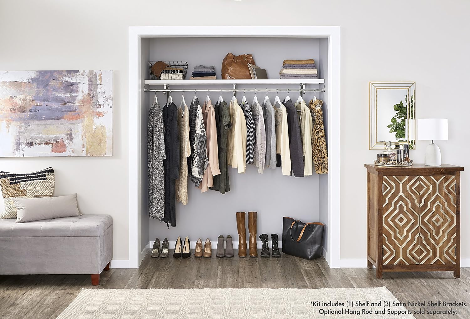 ClosetMaid 1423 Premium Wood Solid Shelf Kit, 6-Foot X 12-Inch, White: Home & Kitchen