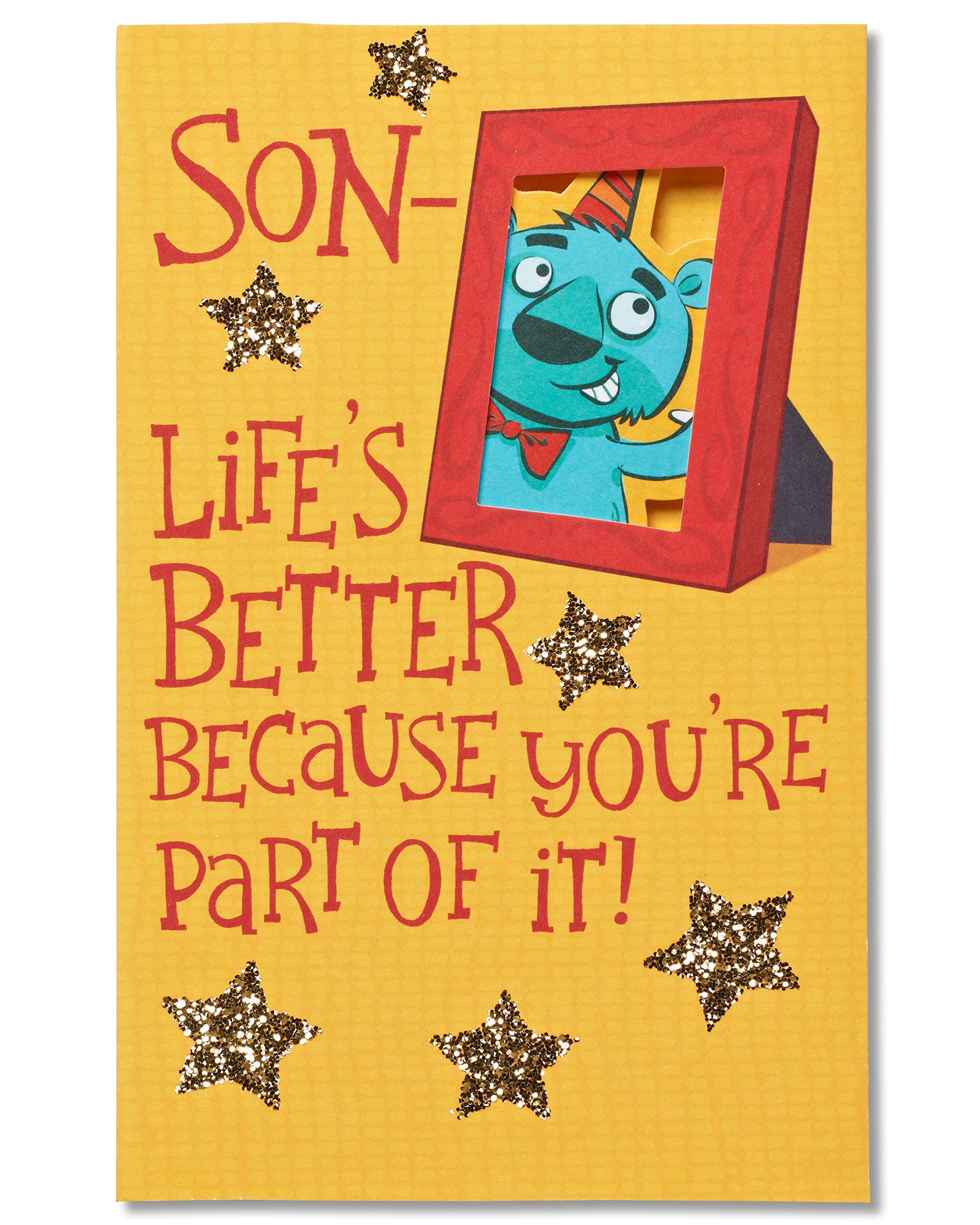 American Greetings Life's Better Birthday Card for Son with Glitter