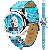 Disney Frozen II Elsa Light-Up Digital Kids Watch with LED Flashing Display, Sparkling Blue Strap, and Matching Bracelet Set – Ideal for Girls – Fits Wrists 5.5" to 8"