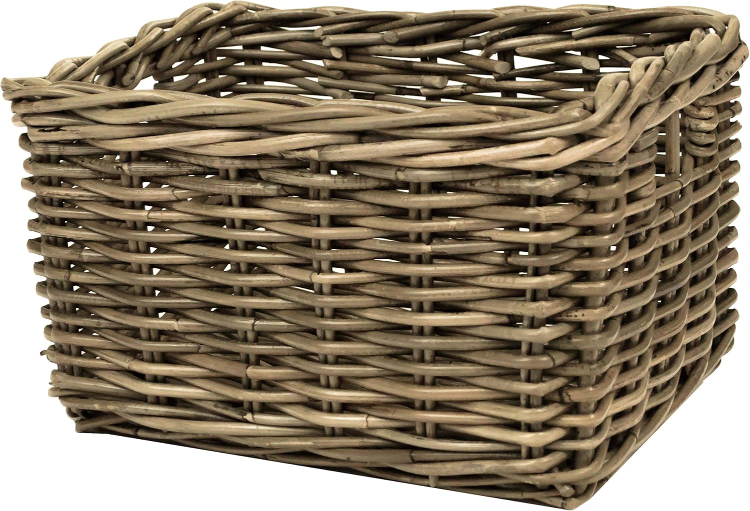 east2eden Grey Kubu Rattan Wicker Strong Deep Storage Shelf Display