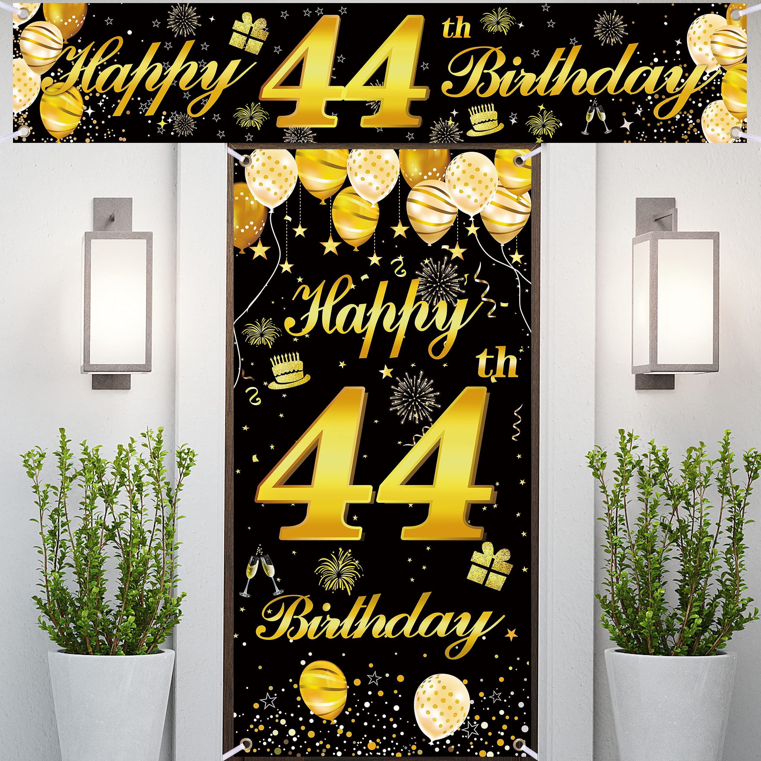 44th Happy Birthday Door Banner IMISI Birthday Decorations Birthday Backdrop Decorations for a Party
