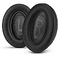 Replacement Earpads for Bose QuietComfort 35 (QC35) & 35 II (QC35 ii) Headphones, with Memory Foam, Leather & Added Thickness for Better Comfort & Noise Isolation
