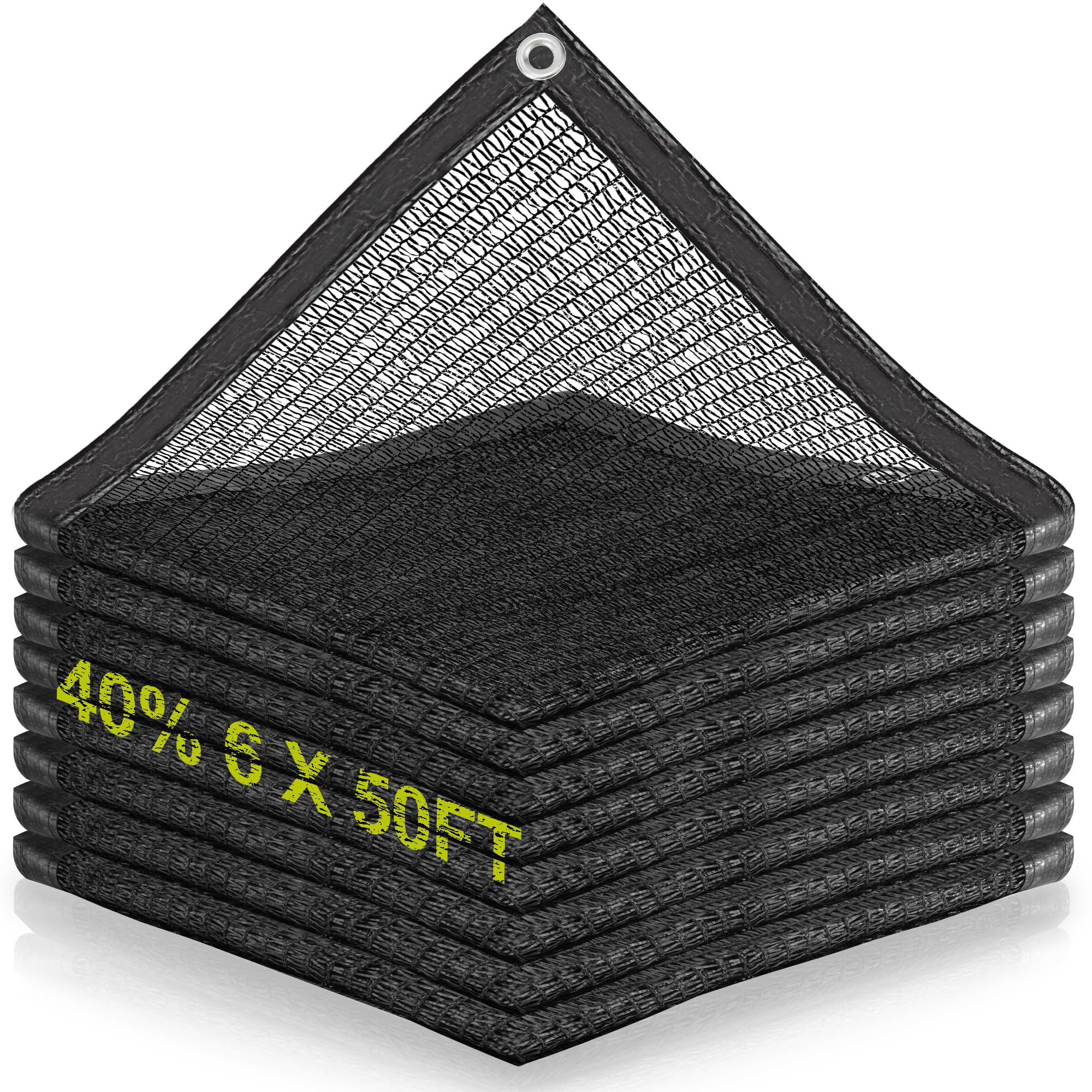 Photo 1 of Hengu 40% Shade Cloth - 6 x 50 FT Shade Cloth for Garden Black Garden Sunblock Shade Net with Reinforced Grommets for Greenhouse Outdoor Patio Canopy Plants Chicken Coop