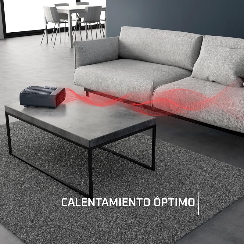 Rowenta comfort silence - aquecedor comfort compact 2400w, função silence, 2 velocidades, termostato mecânico função antigelo, ventilador de ar frio, evita superaquecimento, compacto, so5115
