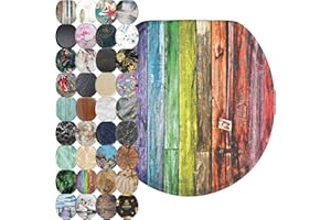 Sanilo Soft Close Toilet Seat ROUND, Quiet and Slow Close Lid and Seat, Strong Bumpers and Hinges, Rainbow