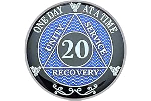 Simply Minimal AA Coins 11-20 Year, Silver Color Plated Alcoholics Anonymous Medallions