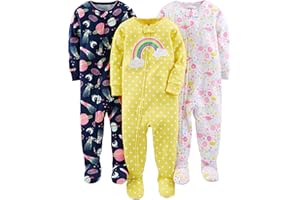 Simple Joys by Carter's Toddlers and Baby Boys' Snug-Fit Footed Cotton Pajamas, Pack of 3