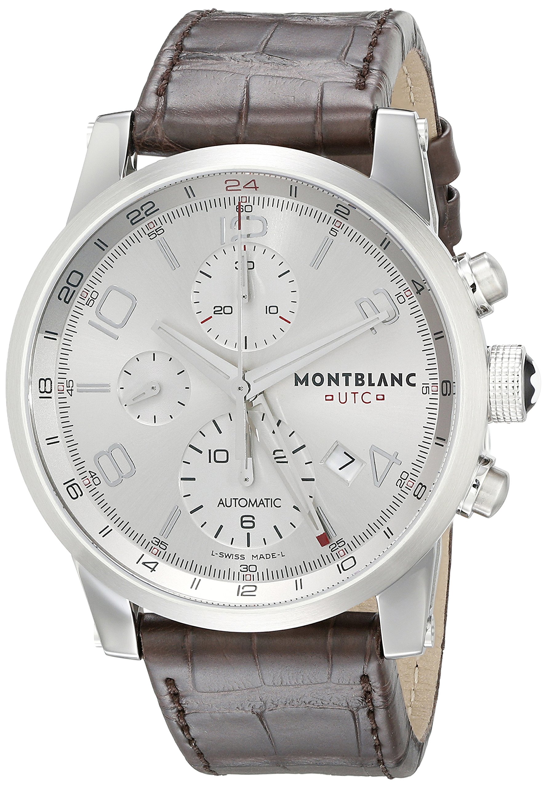 montblanc timewalker chronovoyager utc men's stainless steel swiss automatic watch 107303