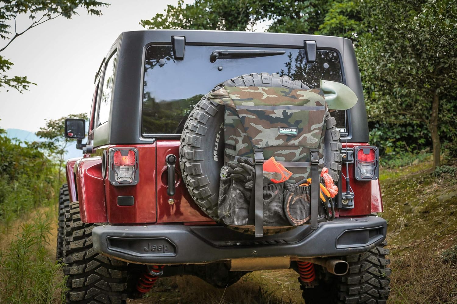 ALL-TOP Overland Series Spare Tire Trash Bag (Woodlang Camo) - Tool & Gear Organizer for Outdoor Off-Road Expedition - Fit up to 40'' Tire: Automotive