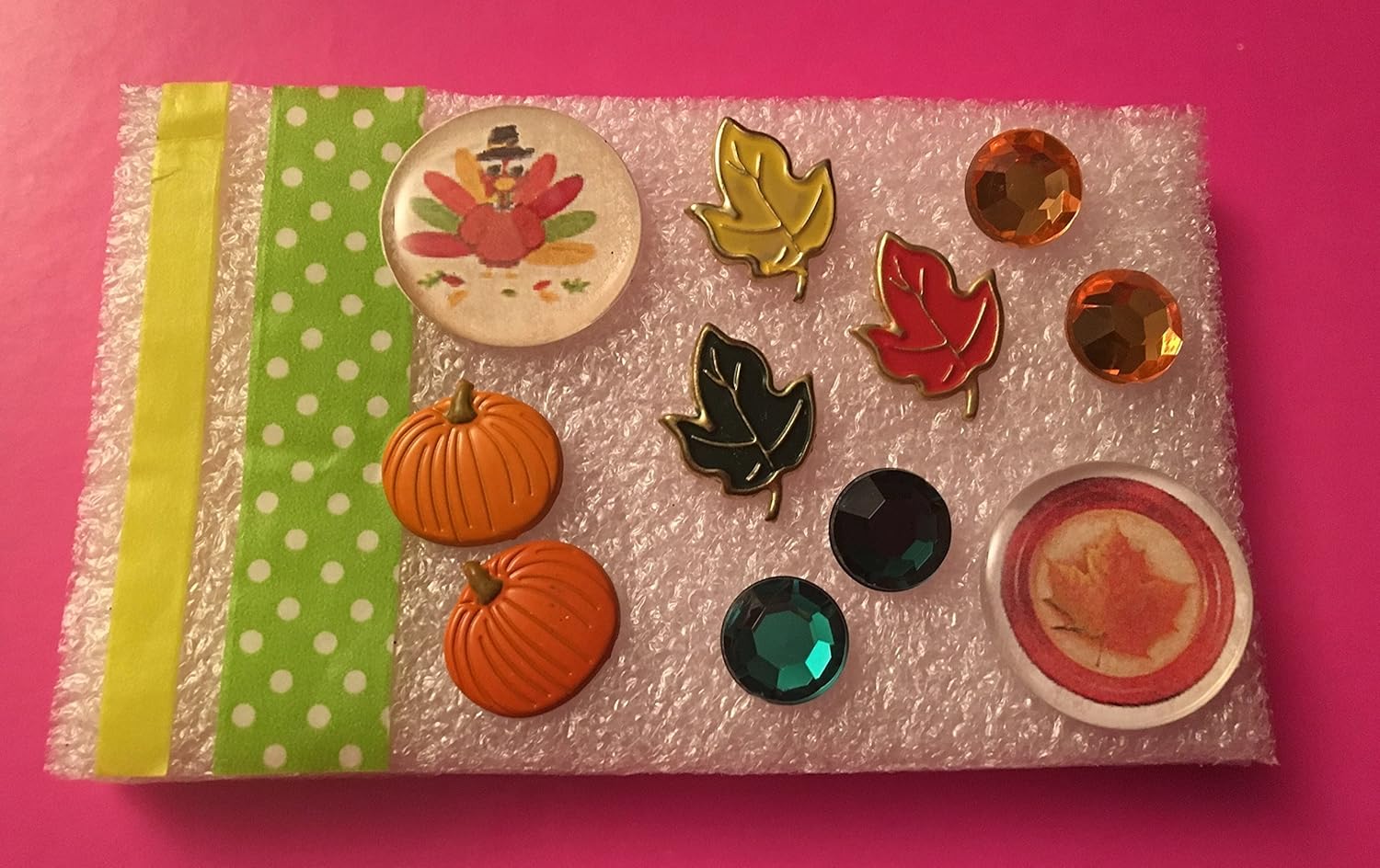 Amazon Com Resin Thanksgiving Turkey And Maple Leaf Tack Metal