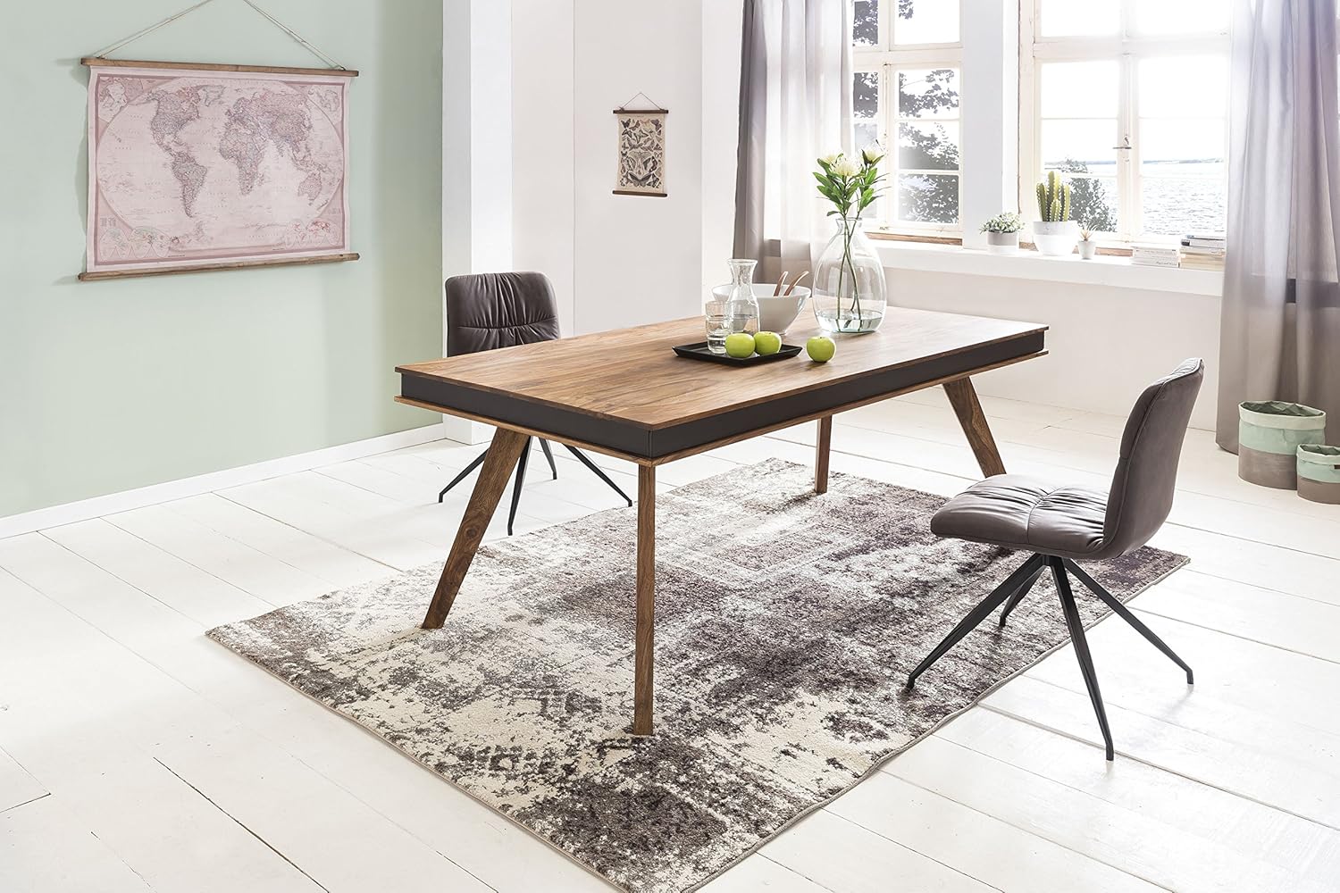 Moderner Landhaus Tisch für Esszimmer rechteckig rustikal FineBuy