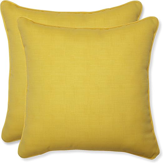 Amazon Com Pillow Perfect Outdoor Fresco Yellow Throw Pillow