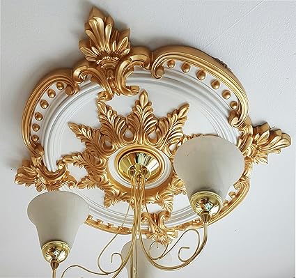 Large Beautiful Ornate Gold Ceiling Rose Decor Victorian Medallion
