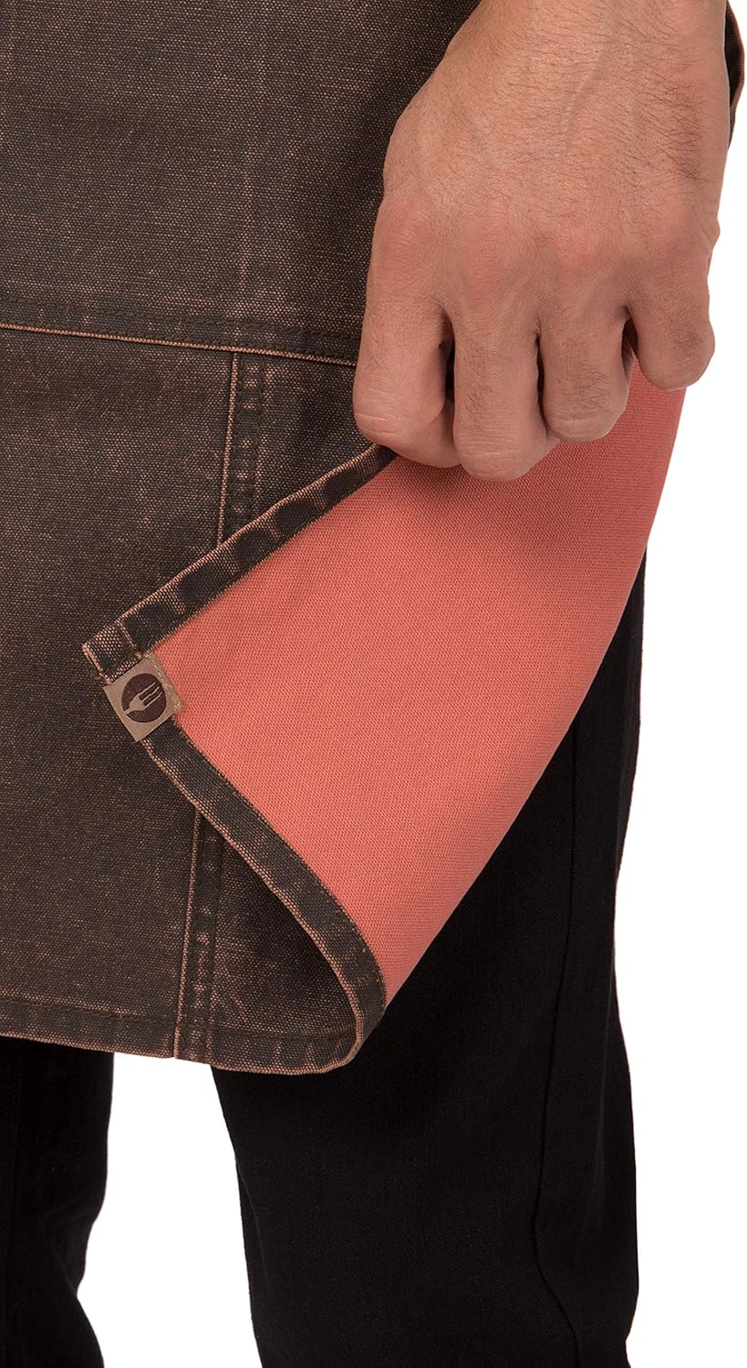 Chef Works unisex adult Denver Cross-back Bib Work Utility Apron, Choc/Rust, One Size US: Clothing