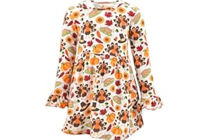 UNIQUE BABY Girls Long Sleeve Ruffled Dresses for Toddlers and Kids