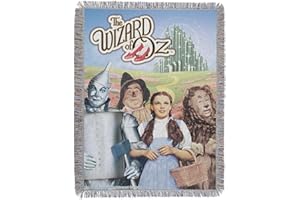 NORTHWEST Warner Brothers Wizard of Oz, 'Group' Woven Tapestry Throw Blanket, 48" x 60", Multi Color