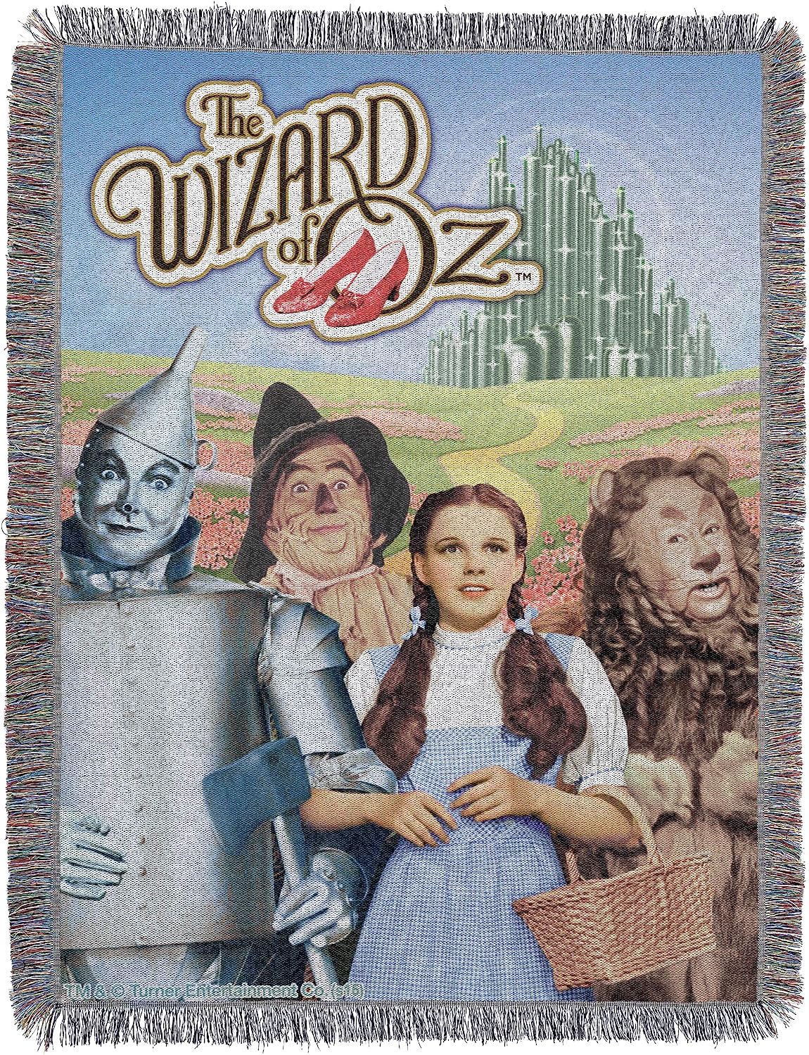 Northwest Warner Brothers Wizard of Oz, Group' Woven Tapestry Throw Blanket, 48' x 60', Multi Color