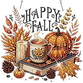 HEIBAGO Happy Fall Diamond Art Hanging Kits for Adults, Pumpkin Diamond Painting Window Pendant Kits, Halloween DIY 5D Special Shape Gem Art Suncatchers for Home Garden Door Wall Decor 8.3 x 8.3 Inch