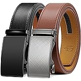 Zitahli Ratchet Belt for Men - 2 Packs Leather Mens belt For Gift Men Dress and Casual,Trim to Fit