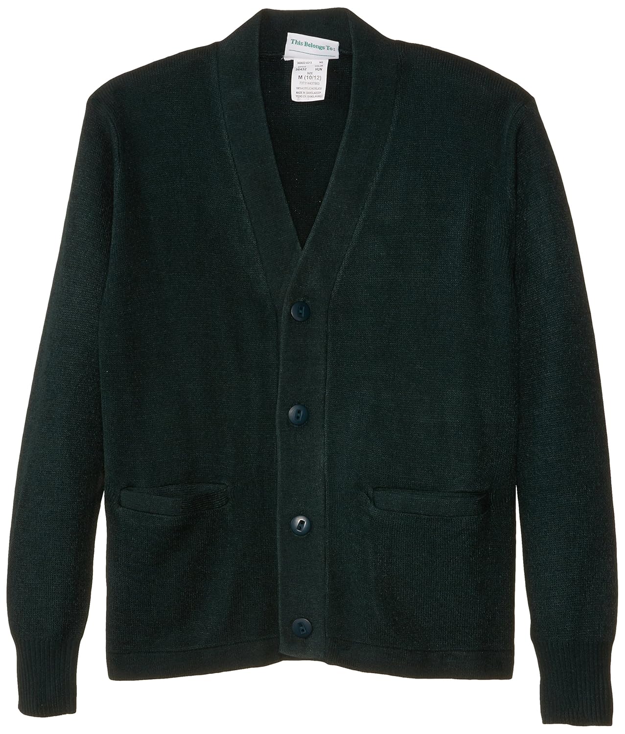Classroom Big Boys Uniform Youth Unisex Cardigan Sweater Hunter Green Large